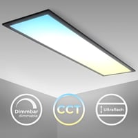 B.K.Licht LED stropna svjetiljka s daljinskim upravljačem, 100x25x6,5 cm, crna, ultra tanki panel, podesiva od tople bijele do hladne bijele boje, za dnevni boravak 3