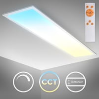 LED stropné svietidlo B.K.Licht s diaľkovým ovládaním, stmievateľné, nastaviteľná teplota bieleho svetla CCT, 24 W, 2200 lm, plochý dizajn, 100 x 25 x 6,3 cm, biele 2