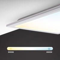LED stropné svietidlo B.K.Licht s diaľkovým ovládaním, stmievateľné, nastaviteľná teplota bieleho svetla CCT, 24 W, 2200 lm, plochý dizajn, 100 x 25 x 6,3 cm, biele 6