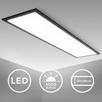 B.K.Licht LED stropna panel svjetiljka - 25x100 cm, crna, ultra tanka, 22W, 2200 lumena, 4000K neutralno bijelo svjetlo, rasvjeta za dnevni boravak i spavaću sobu 3