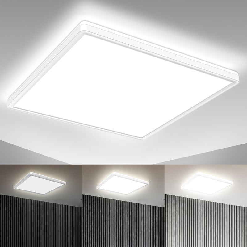 LED panel B.K.Licht 22W, stmievateľný, 42x42x2,9 cm, nepriame osvetlenie, s pamäťovou funkciou, 3000 lm, neutrálna biela, ploché stropné svietidlo