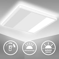 LED panel B.K.Licht 22W, stmievateľný, 42x42x2,9 cm, nepriame osvetlenie, s pamäťovou funkciou, 3000 lm, neutrálna biela, ploché stropné svietidlo 2