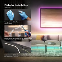 Banda LED B.K.Licht 10m cu telecomandă, culori RGB, reglabilă, bandă luminoasă autoadezivă pentru decorarea camerei și gaming, 1000x1x0,25 cm, alb 7