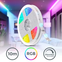 Banda LED B.K.Licht 10m cu telecomandă, culori RGB, reglabilă, bandă luminoasă autoadezivă pentru decorarea camerei și gaming, 1000x1x0,25 cm, alb 2
