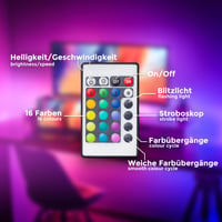 Banda LED B.K.Licht 10m cu telecomandă, culori RGB, reglabilă, bandă luminoasă autoadezivă pentru decorarea camerei și gaming, 1000x1x0,25 cm, alb 6