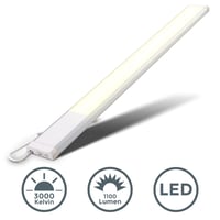 LED pásik B.K.Licht s vypínačom, teplé biele svetlo, osvetlenie kuchynskej linky, so vstavaným napájacím káblom, bielo-strieborný, 57,5 x 4,9 x 1,3 cm 2