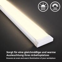 LED pásik B.K.Licht s vypínačom, teplé biele svetlo, osvetlenie kuchynskej linky, so vstavaným napájacím káblom, bielo-strieborný, 57,5 x 4,9 x 1,3 cm 3