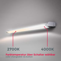 Bandă LED B.K.Licht cu întrerupător, temperatură de culoare reglabilă de la alb cald la alb neutru, extensibilă, iluminat sub dulapul de bucătărie, 54,7x6,1x2,4 cm, argintiu 3