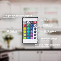 B.K.Licht LED Szekrénylámpa 4 Klipsszel, Távirányítóval, 16 Szín és 4 Program 7