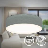 B.K.Licht stropna svjetiljka sa sivim platnenim sjenilom, E27 grlo, maks. 40 W, rasvjeta za dnevni boravak, spavaću sobu i kuhinju, 38x10 cm 3