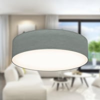 B.K.Licht stropna svjetiljka sa sivim platnenim sjenilom, E27 grlo, maks. 40 W, rasvjeta za dnevni boravak, spavaću sobu i kuhinju, 38x10 cm 1