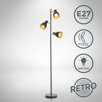 B.K.Licht vintage samostojeća lampa crno-zlatna, E27, maks. 25W, podesiva lampa za čitanje, s nožnim prekidačem, 166,5x22 cm, dekoracija za dnevni boravak 3