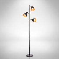 B.K.Licht vintage samostojeća lampa crno-zlatna, E27, maks. 25W, podesiva lampa za čitanje, s nožnim prekidačem, 166,5x22 cm, dekoracija za dnevni boravak 1