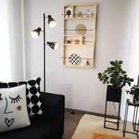 B.K.Licht vintage samostojeća lampa crno-zlatna, E27, maks. 25W, podesiva lampa za čitanje, s nožnim prekidačem, 166,5x22 cm, dekoracija za dnevni boravak 2