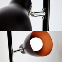 B.K.Licht vintage samostojeća lampa crno-zlatna, E27, maks. 25W, podesiva lampa za čitanje, s nožnim prekidačem, 166,5x22 cm, dekoracija za dnevni boravak 7
