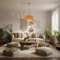 B·LED BARCELONA LED vintage stropné svietidlo z bambusového ratanu, 45 cm, objímka E27, do jedálne, kuchyne a obývačky 2