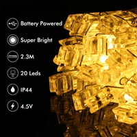 B-right LED Fotóklip Fényfüzér 20 LED 2m Meleg Fehér Képek Dekorációhoz 3