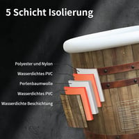 B&Y Összecsukható Fürdőkád 80cm Hideg Vizes Terápia Sportolóknak 377L - Wood with lid 80 x 75 cm 3
