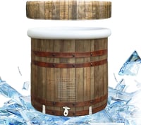 B&Y Összecsukható Fürdőkád 80cm Hideg Vizes Terápia Sportolóknak 377L - Wood with lid 80 x 75 cm 1