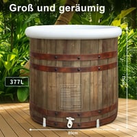 B&Y Összecsukható Fürdőkád 80cm Hideg Vizes Terápia Sportolóknak 377L - Wood with lid 80 x 75 cm 2