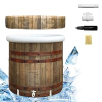 B&Y Összecsukható Fürdőkád 80cm Hideg Vizes Terápia Sportolóknak 377L - Wood with lid 80 x 75 cm 8