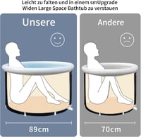 B&Y Összecsukható Fürdőkád 89x55cm Jégfürdő Hordozható Hidegvizes Kád 342L 2