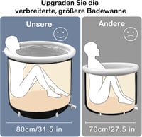 B&Y Összecsukható Jégfürdő 80cm Átmérő 402L Felfújható Hidegvíz Fürdőkád Sportolóknak 6