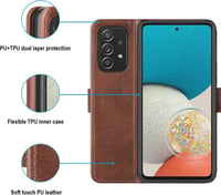 Samsung Galaxy A53 bőr pénztárca tok 3 kártyahellyel, mágneszárral 6