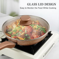 Innerwell Gránit Serpenyő Készlet 3 db (20+24+28 cm) Fedővel - Indukciós Tapadásmentes Edények, Sütőben Használható, Mosogatógépben Mosható, 6