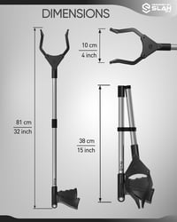 Forgatható alumínium szemétszedő csipesz 81 cm, időseknek és mozgáskorlátozottaknak 2