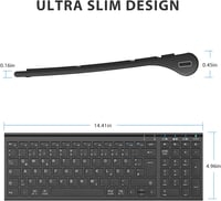 iClever BK10 Bluetooth Billentyűzet, Újratölthető Vezeték Nélküli Billentyűzet 3 Bluetooth Csatornával, Ultravékony Ergonomikus Kialakítás i - black 6