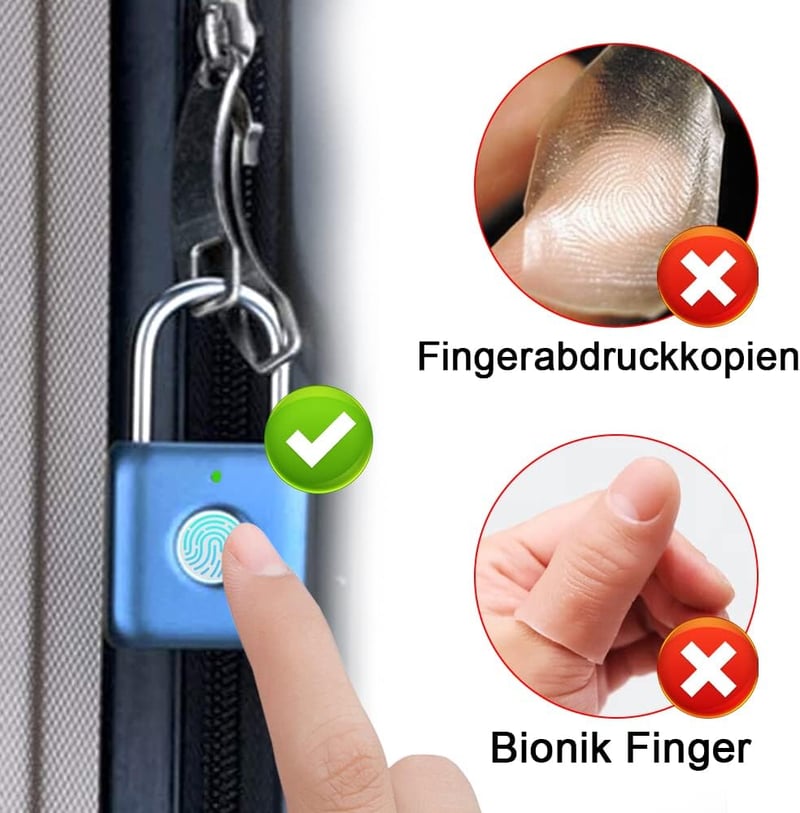 eLinkSmart Kék Ujjlenyomat-Zár: Biometrikus Lakat Öltözőszekrényhez, Bőröndre