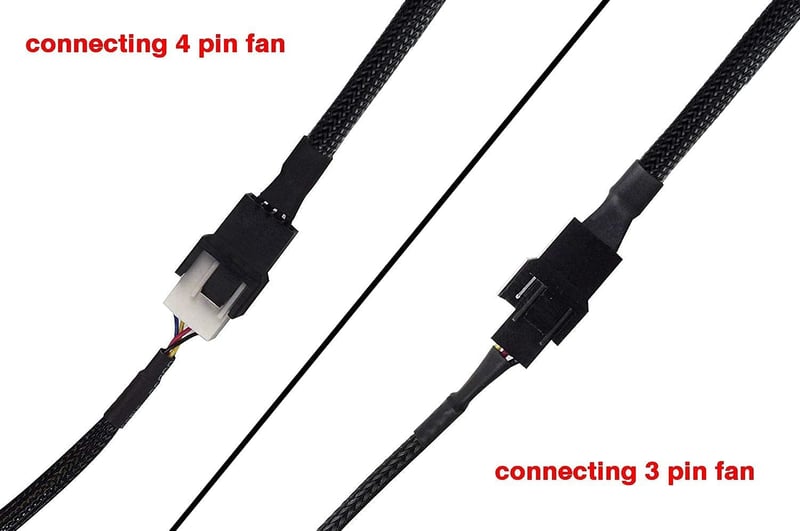 Hsthe Sea PWM ventilátor elosztó kábel, 2 db, 4 tűs, 1-ről 3-ra, 26,7 cm, PC-hez