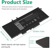 ASUNCELL 15.2V/68Wh Laptop Akkumulátor Dell Latitude 5401 5411 5501 5511 és Precision 3541 3551 Sorozathoz - 4 Cellás Li-ion Csereakku 3