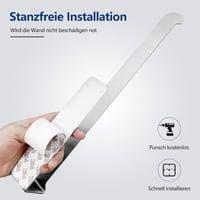 Blazelife Ezüst Öntapadós Törölközőtartó Szett - 2db, Rozsdamentes Acél 2