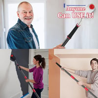 DAKEPOLE Teleszkópos Festőhenger Készlet 70-120 cm - Rozsdamentes Acél Nyéllel Falakhoz és Mennyezethez, Festőecsettel, Létra Nélküli Festés 7