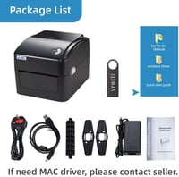 vretti USB Címkenyomtató XXL Papírtálcával - DHL Szállítási Címkékhez, Windows/Mac/ChromeOS/Linux Kompatibilis, 99,99% Vonalkód Olvasási Ará - black, USB 8