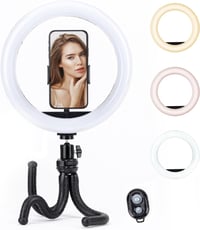 TikTok Ring Light 10" LED Gyűrűs Lámpa Állvánnyal és Távirányítóval 1
