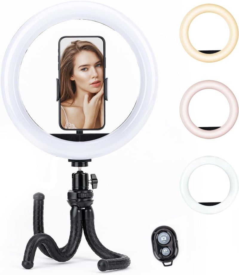 TikTok Ring Light 10" LED Gyűrűs Lámpa Állvánnyal és Távirányítóval