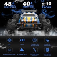 DEERC 9205E RC Autó 1:10 Távirányítós Terepjáró 48 km/h Sebességű 4WD Monster Truck Buggy 2 Akkumulátorral, 100m Hatótávolsággal 4