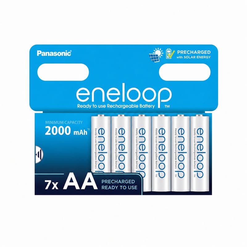 Panasonic eneloop AA punjive NiMH baterije, 2000 mAh, prethodno napunjene, set od 7 komada