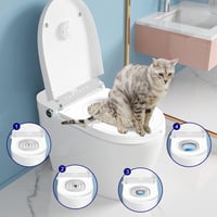 Macska WC-tréner szett - Újrahasználható, homok nélküli toalett-tanító rendszer, fehér 2