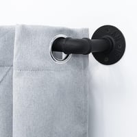 Qlfyuu Ipari Függönyrúd - Kihúzható Fém Sötétítő Függönykarnis 110-210 cm, Fekete, Csúszásmentes Szobai Térelválasztó Ablakokhoz, Hálószobáb 7