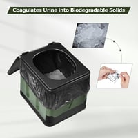 OTraki Összecsukható Kemping WC Szeparációs Mobil Toalett 12 Tasak Szett - Green 7