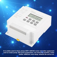 Ailao TM-163 Háromfázisú Digitális Időrelé 380V - Heti Programozható Időzítő Kapcsoló Memória Funkcióval, Fekete 8