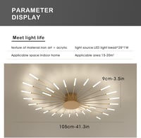 minifair Modern LED Mennyezeti Lámpa 42 Fejes Arany Virág Alakú Csillár 4000K Semleges Fényű Akril Lámpaernyővel Nappali Hálószoba Gyerekszo 5