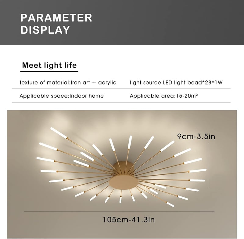 minifair Modern LED Mennyezeti Lámpa 42 Fejes Arany Virág Alakú Csillár 4000K Semleges Fényű Akril Lámpaernyővel Nappali Hálószoba Gyerekszo