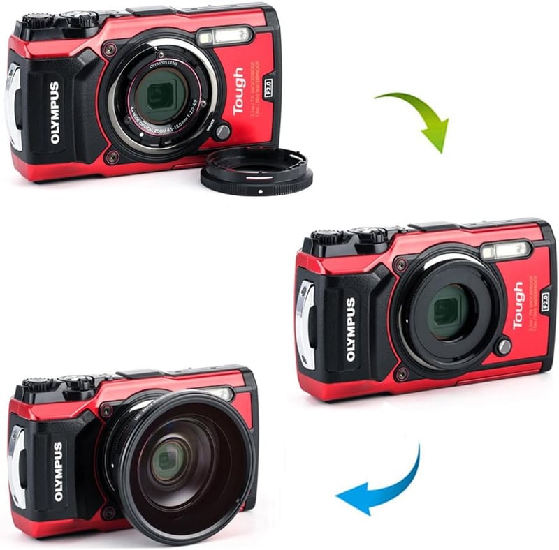 JJC Olympus TG-sorozatú filteradapter 40,5mm UV szűrővel és lencsevédővel