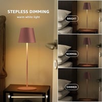 GGNOO RGB LED Asztali Lámpa - Vezeték Nélküli, Dimmelhető, Barna 2