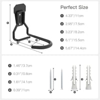 Housolution Kerékpártartó Fali Konzol - 2 db L-alakú Akasztó, 35 kg Teherbírás, Helytakarékos Függőleges Tárolás, EVA Gumi Védelem, Fekete 6